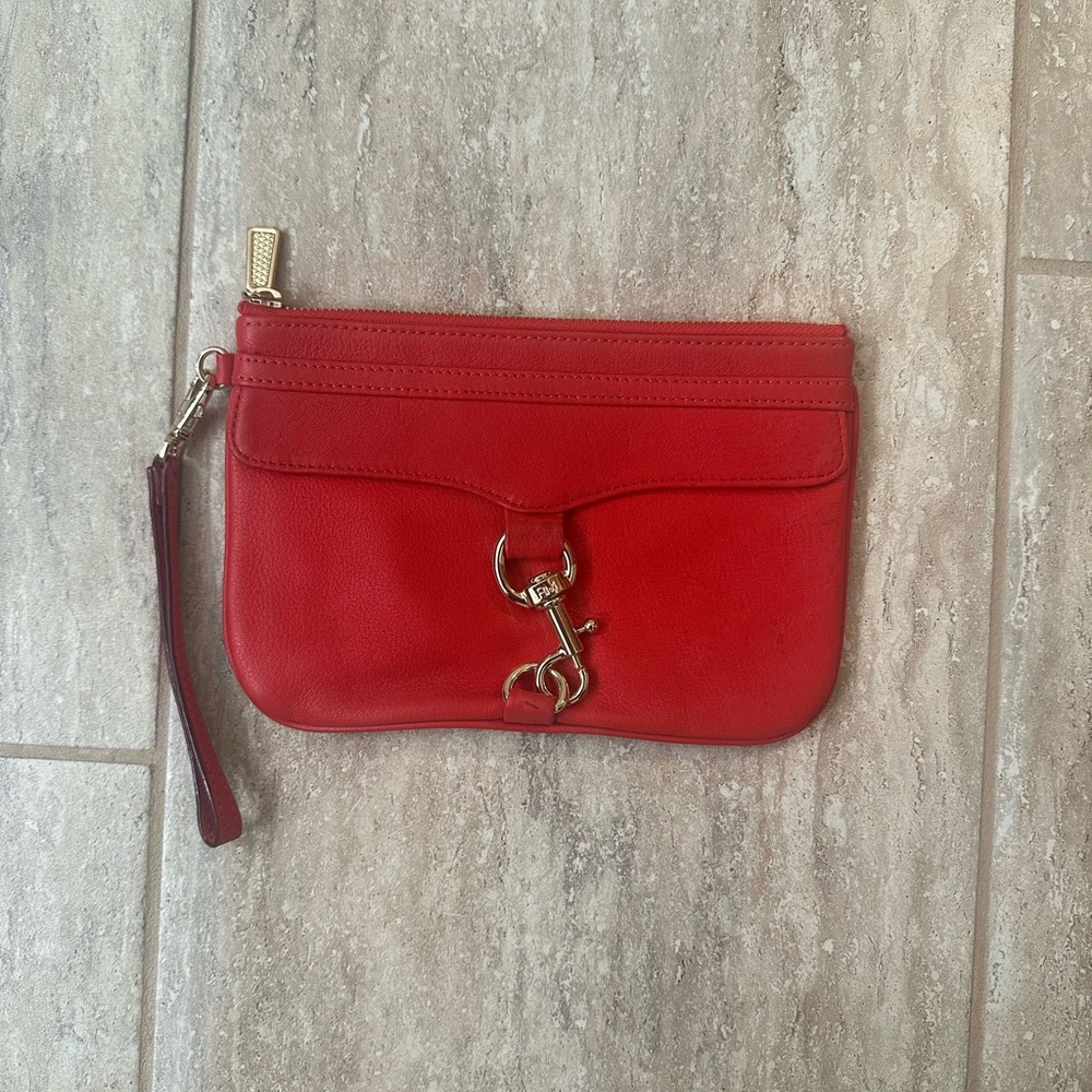 Rebecca Minkoff Red Leather Wristlet Clutch